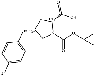 (2S,4S)-4-(4-BROMO-BENZYL)-PYRROLIDINE-1,2-DICARBOXYLIC ACID 1-TERT-BUTYL ESTER 结构式