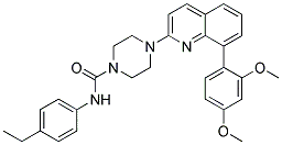 4-[8-(2,4-DIMETHOXYPHENYL)QUINOLIN-2-YL]-N-(4-ETHYLPHENYL)PIPERAZINE-1-CARBOXAMIDE 结构式