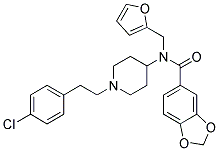 N-(1-[2-(4-CHLOROPHENYL)ETHYL]PIPERIDIN-4-YL)-N-(2-FURYLMETHYL)-1,3-BENZODIOXOLE-5-CARBOXAMIDE 结构式