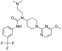 N-[2-(DIMETHYLAMINO)ETHYL]-N-[1-(4-METHOXYPYRIMIDIN-2-YL)PIPERIDIN-4-YL]-N'-[3-(TRIFLUOROMETHYL)PHENYL]UREA 结构式