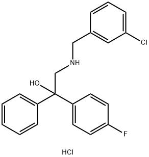 N-(3-CHLOROBENZYL)-2-(4-FLUOROPHENYL)-2-HYDROXY-2-PHENYL-1-ETHANAMINIUM CHLORIDE 结构式