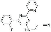 3-([6-(2-FLUOROPHENYL)-2-PYRIDIN-2-YLPYRIMIDIN-4-YL]AMINO)PROPANENITRILE 结构式