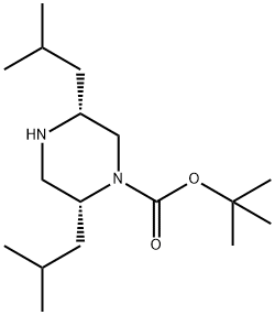 (2R,5R)-2,5-DIISOBUTYL-PIPERAZINE-1-CARBOXYLIC ACID TERT-BUTYL ESTER 结构式