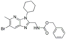 (6-BROMO-3-CYCLOHEXYL-5-METHYL-3H-IMIDAZO[4,5-B]PYRIDIN-2-YLMETHYL)-CARBAMIC ACID BENZYL ESTER 结构式
