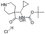 4-TERT-BUTOXYCARBONYLAMINO-1-CYCLOPROPYLMETHYL-PIPERIDINE-4-CARBOXYLIC ACID HYDROCHLORIDE 结构式