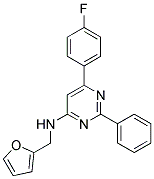 6-(4-FLUOROPHENYL)-N-(2-FURYLMETHYL)-2-PHENYLPYRIMIDIN-4-AMINE 结构式