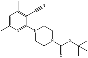 4-(3-CYANO-4,6-DIMETHYL-PYRIDIN-2-YL)-PIPERAZINE-1-CARBOXYLIC ACID TERT-BUTYL ESTER 结构式