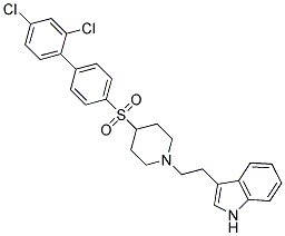 3-(2-(4-[(2',4'-DICHLOROBIPHENYL-4-YL)SULFONYL]PIPERIDIN-1-YL)ETHYL)-1H-INDOLE 结构式