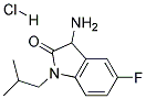 3-AMINO-5-FLUORO-1-ISOBUTYL-1,3-DIHYDRO-INDOL-2-ONE HYDROCHLORIDE 结构式