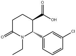 (2R,3R)-2-(3-CHLORO-PHENYL)-1-ETHYL-6-OXO-PIPERIDINE-3-CARBOXYLIC ACID 结构式