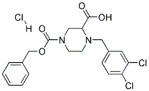 4-(3,4-DICHLORO-BENZYL)-PIPERAZINE-1,3-DICARBOXYLIC ACID 1-BENZYL ESTER HYDROCHLORIDE 结构式