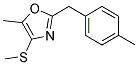 5-METHYL-2-(4-METHYL-BENZYL)-4-METHYLSULFANYL-OXAZOLE 结构式