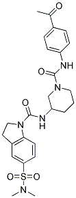 N-(1-([(4-ACETYLPHENYL)AMINO]CARBONYL)PIPERIDIN-3-YL)-5-[(DIMETHYLAMINO)SULFONYL]INDOLINE-1-CARBOXAMIDE 结构式