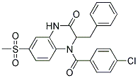 3-BENZYL-4-(4-CHLOROBENZOYL)-7-(METHYLSULFONYL)-3,4-DIHYDROQUINOXALIN-2(1H)-ONE 结构式