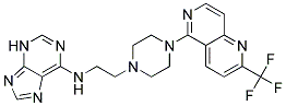 N-(2-(4-[2-(TRIFLUOROMETHYL)-1,6-NAPHTHYRIDIN-5-YL]PIPERAZIN-1-YL)ETHYL)-3H-PURIN-6-AMINE 结构式