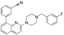 3-(2-[4-(3-FLUOROBENZYL)PIPERAZIN-1-YL]QUINOLIN-8-YL)BENZONITRILE 结构式
