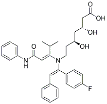 (3R,5S)-7-([(E)-1-(4-FLUORO-PHENYL)-2-PHENYL-VINYL]-{2-METHYL-1-[1-PHENYLCARBAMOYL-METH-(E)-YLIDENE]-PROPYL}-AMINO)-3,5-DIHYDROXY-HEPTANOICACID 结构式