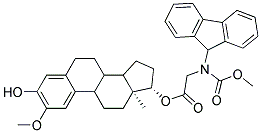 (9H-Fluoren-9-ylmethoxycarbonylamino)-acetic acid (13S,17S)-3-hydroxy-2-methoxy-13-methyl-7,8,9,11,12,13,14,15,16,17-decahydro-6H-cyclopenta[a]phenanthren-17-yl ester 结构式