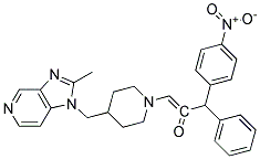 (Z)-1-[4-(2-Methyl-imidazo[4,5-c]pyridin-1-ylmethyl)-piperidin-1-yl]-3-(4-nitro-phenyl)-3-phenyl-propenone 结构式
