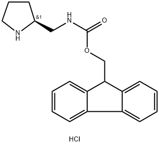 (9H-芴-9-基)甲基(S)-(吡咯烷基-2-基甲基)氨基甲酸酯盐酸盐 结构式
