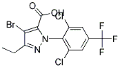 4-Bromo-1-[2,6-dichloro-4-(trifluoromethyl)phenyl]-3-ethyl-1H-pyrazole-5-carboxylic acid 结构式