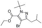 4-BROMO-1-(1,1-DIMETHYLETHYL)-3-(2-METHYLPROPYL)-1H-PYRAZOLE-5-CARBOXYLIC ACID ETHYL ESTER 结构式