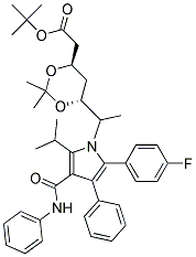 Tert-Butyl (4r,6r)-2-[[[6-(2-4-Fluorophenyl)-5-Isopropyl-3-Phenyl-4-(Phenylcarbamoyl) Pyrrol-1yl] Ethyl]-2,2-Di Methyl-1,3-Dioxan-4-Yl] Acetate 结构式