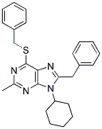 8-BENZYL-6-(BENZYLTHIO)-9-CYCLOHEXYL-2-METHYL-9H-PURINE 结构式