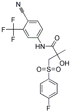 4-CYANO-3-TRIFLUOROMETHYL-N-(3-P-FLUOROPHENYLSULFONYL-2-HYDROXY-2-METHYLPROPIONYL)ANILINE 结构式