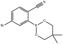 4-溴-2-(5,5-二甲基-1,3,2-二氧杂莰烷-2-基)苄腈 结构式
