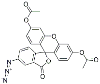 3',6'-Bis(acetyloxy)-5-azido-spiro[isobenzofuran-1(3H),9'-[9H]xanthen]-3-one 结构式