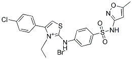 4-(4-CHLOROPHENYL)-3-ETHYL-2-(4-{[(5-METHYLISOXAZOL-3-YL)AMINO]SULFONYL}ANI LINO)-1,3-THIAZOL-3-IUM BROMIDE 结构式