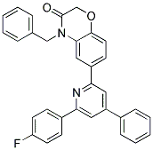 4-BENZYL-6-[6-(4-FLUORO-PHENYL)-4-PHENYL-PYRIDIN-2-YL]-4H-BENZO[1,4]OXAZIN-3-ONE 结构式