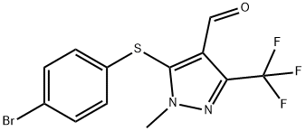 5-(4-BROMOPHENYLTHIO)-1-METHYL-3-(TRIFLUOROMETHYL)-1H-PYRAZOLE-4-CARBOXALDEHYD 结构式