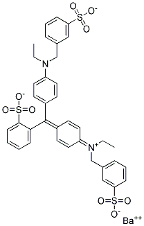 dihydrogen (ethyl)[4-[[4-[ethyl(3-sulphonatobenzyl)amino]phenyl](2-sulphonatophenyl)methylene]cyclohexa-2,5-dien-1-ylidene](3-sulphonatobenzyl)ammonium, barium salt  结构式