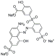 trisodium 5-[[2-[(2-amino-8-hydroxy-6-sulphonato-1-naphthyl)azo]-4-sulphonatophenyl]sulphonyl]salicylate 结构式