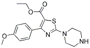 Ethyl 2-(Piperazine-1-Yl)-4-(4-Methoxyphenyl)-5-Thiazolecarboxylate 结构式