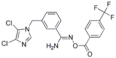 O1-[4-(trifluoromethyl)benzoyl]-3-[(4,5-dichloro-1H-imidazol-1-yl)methyl]benzene-1-carbohydroximamide 结构式