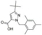 3-tert-Butyl-1-(2,4,6-trimethylbenzyl)-1H-pyrazole-5-carboxylic acid 结构式