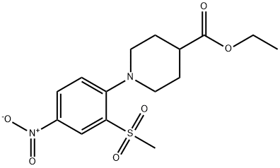 Ethyl 1-(2-methylsulphonyl-4-nitrophenyl)piperidine-4-carboxylate 结构式