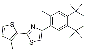 4-(3-ethyl-5,5,8,8-tetramethyl-5,6,7,8-tetrahydronaphthalen-2-yl)-2-(3-methyl-2-thienyl)-1,3-thiazole 结构式