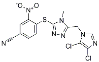 4-({5-[(4,5-dichloro-1H-imidazol-1-yl)methyl]-4-methyl-4H-1,2,4-triazol-3-yl}thio)-3-nitrobenzonitrile 结构式