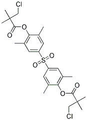 4-({4-[(3-chloro-2,2-dimethylpropanoyl)oxy]-3,5-dimethylphenyl}sulphonyl)-2,6-dimethylphenyl 3-chloro-2,2-dimethylpropanoate 结构式