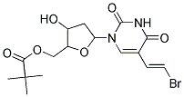 {5-[5-(2-bromovinyl)-2,4-dioxo-1,2,3,4-tetrahydropyrimidin-1-yl]-3-hydroxytetrahydrofuran-2-yl}methyl pivalate 结构式