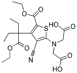 5-[(双羧甲基)氨基]-2-羧甲基-4-氰基-3-噻吩乙酸四乙酯 结构式