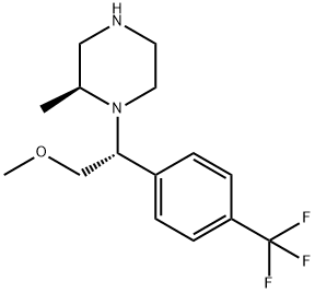 (S)-1-[(R)-2-METHOXY-1-(4-TRIFLUOROMETHYL-PHENYL)-ETHYL]-2-METHYL-PIPERAZINE 结构式