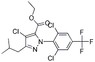 4-CHLORO-1-[2,6-DICHLORO-4-(TRIFLUOROMETHYL)PHENYL]-3-(2-METHYLPROPYL)-1H-PYRAZOLE-5-CARBOXYLIC ACID ETHYL ESTER 结构式