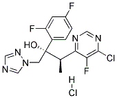 (2R,3S/2S,3R)-3-(6-氯-5-氟嘧啶-4-基)-2-(2,4-二氟苯基)-1-(1H-1,2,4-三唑-1-基)-2-丁醇盐酸盐 结构式