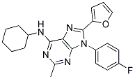 N-CYCLOHEXYL-9-(4-FLUOROPHENYL)-8-(FURAN-2-YL)-2-METHYL-9H-PURIN-6-AMINE 结构式