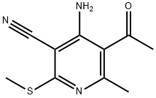 2-甲硫基-3-氰基-5-乙酰基-6-甲基吡啶胺 结构式